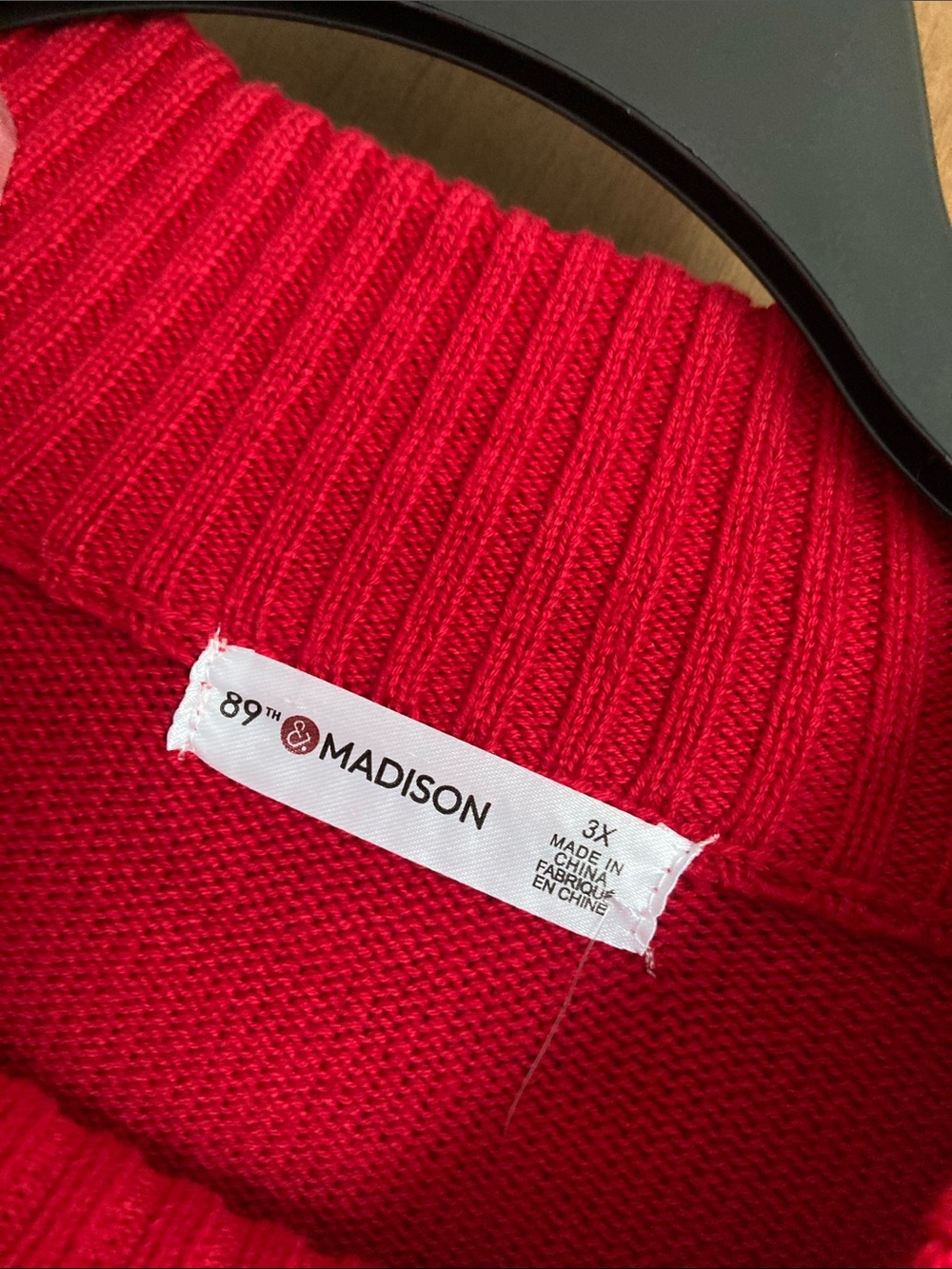 89th & Madison jester red sweater 3X - Picture 12 of 17